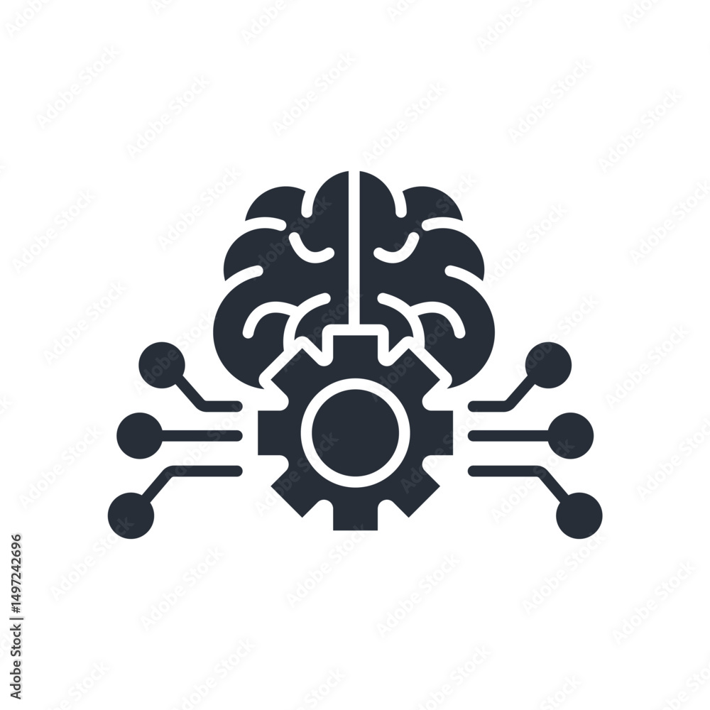 Poster deep learning icon. vector.editable stroke.linear style sign for use web design,logo.symbol illustra