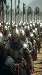 Medieval knights advancing