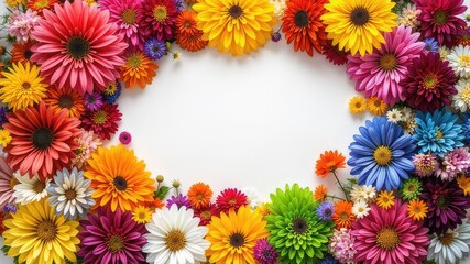 Obraz premium Colorful Floral Corner Border Design for Creative Projects