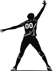 Dynamic Silhouette of Athlete in Action - High-Quality Vector EPS File for Sports Design and Graphic Illustration