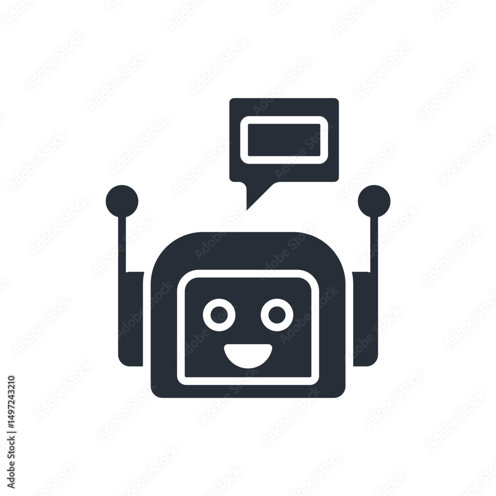 Poster chatbot icon. vector.editable stroke.linear style sign for use web design,logo.symbol illustration.