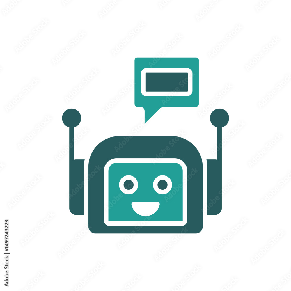 Poster chatbot icon. vector.editable stroke.linear style sign for use web design,logo.symbol illustration.