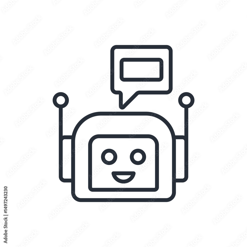 Poster chatbot icon. vector.editable stroke.linear style sign for use web design,logo.symbol illustration.