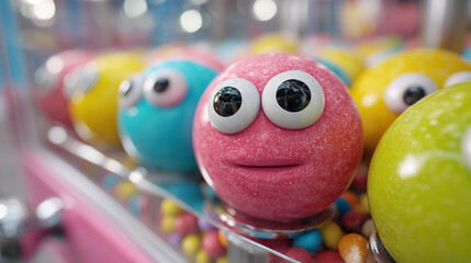 Close-Up Of A Pink Googly Eyed Candy Or Toy
