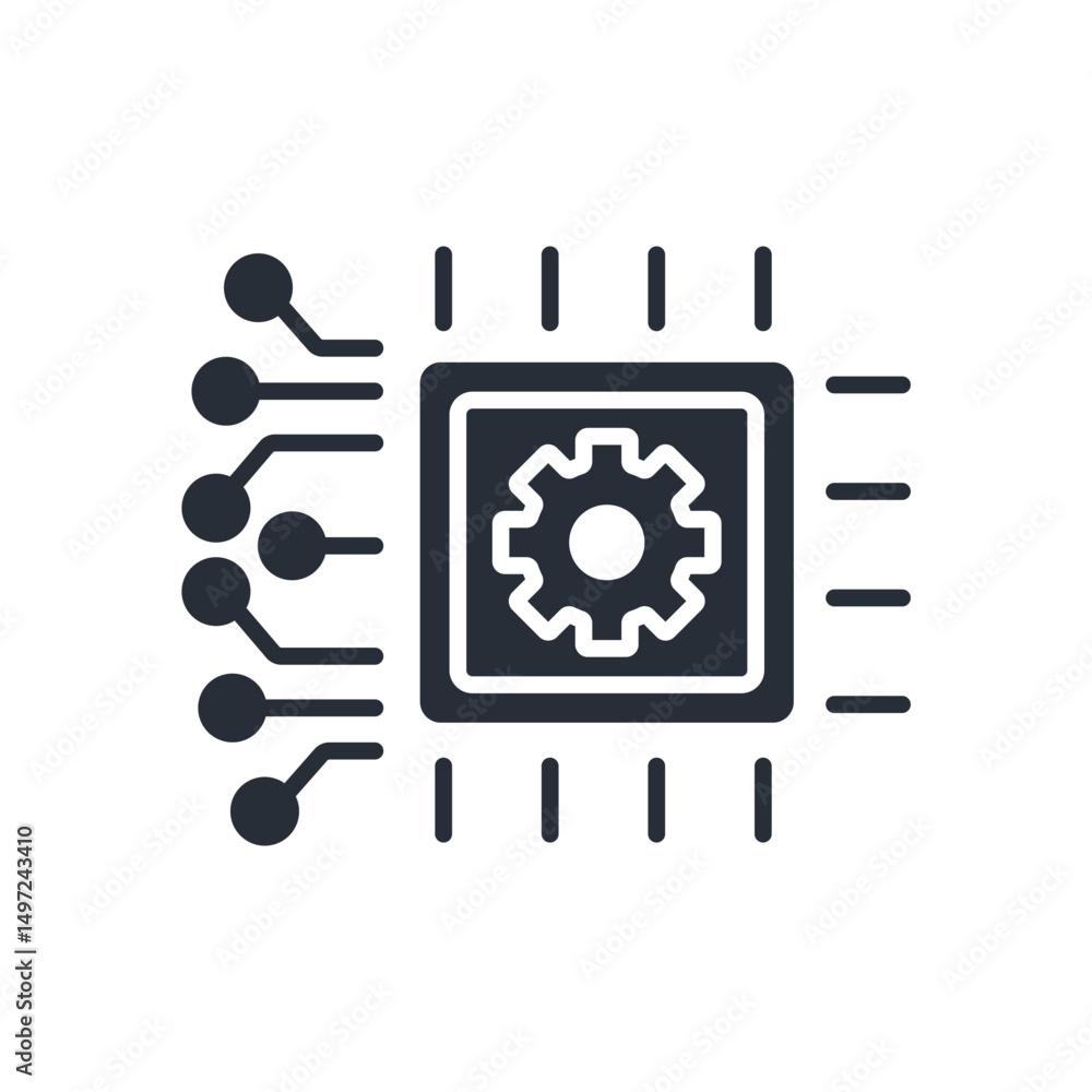 Poster machine learning icon. vector.editable stroke.linear style sign for use web design,logo.symbol illus