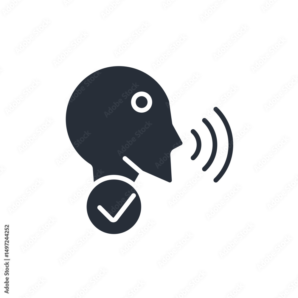 Poster speech recognition icon. vector.editable stroke.linear style sign for use web design,logo.symbol ill