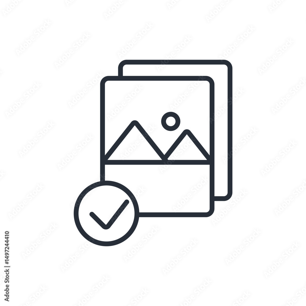 Poster image recognition icon. vector.editable stroke.linear style sign for use web design,logo.symbol illu