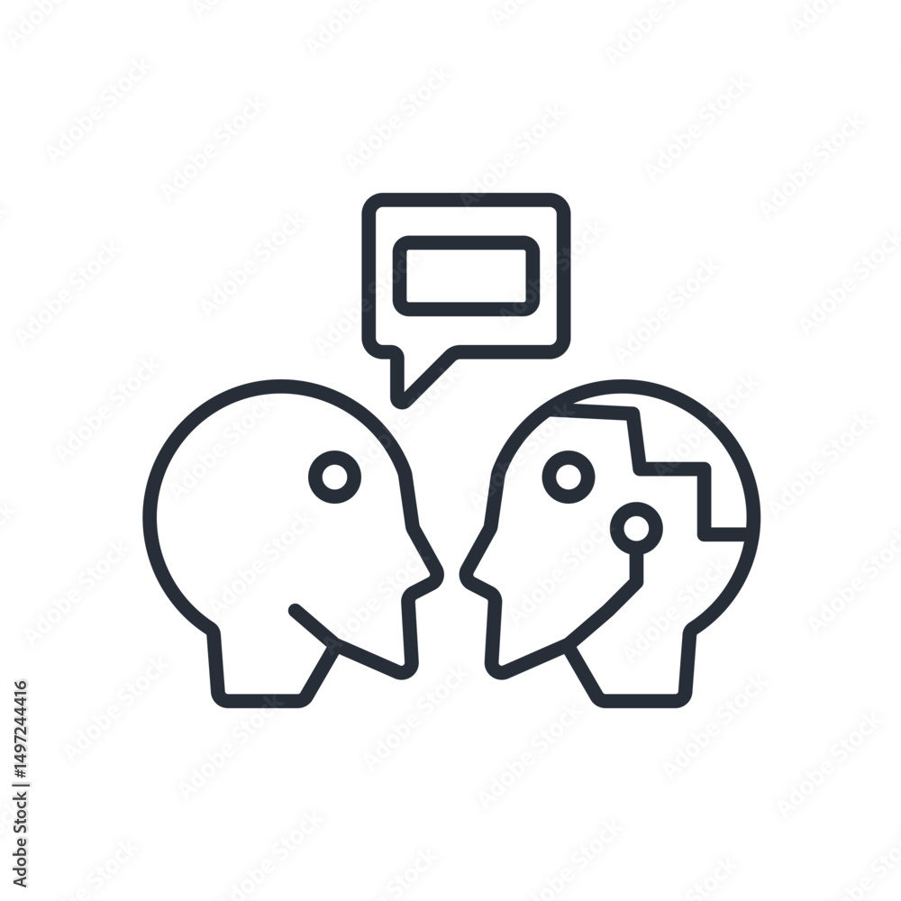 Poster turing test icon. vector.editable stroke.linear style sign for use web design,logo.symbol illustrati