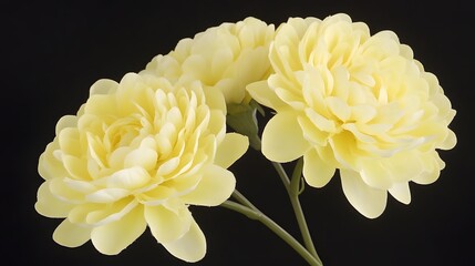 Elegant Pale Yellow Chrysanthemum Flowers Bouquet Closeup