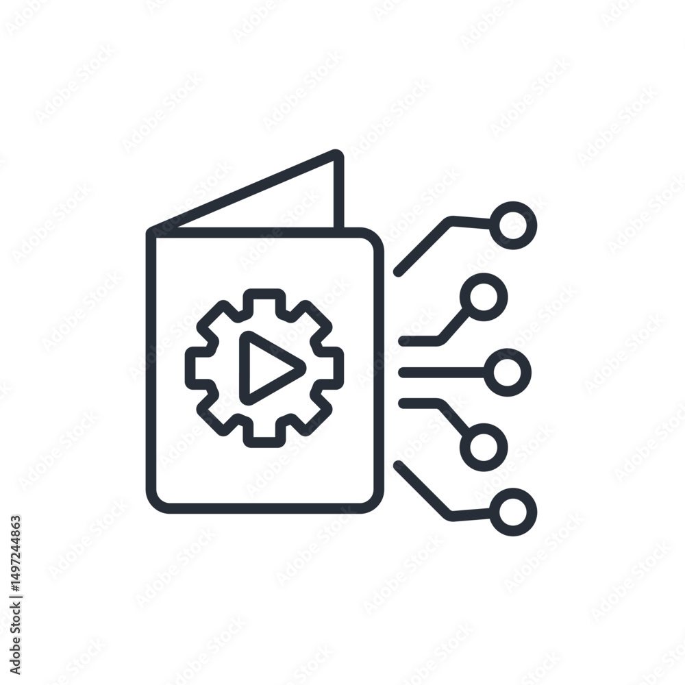 Poster generative ai icon. vector.editable stroke.linear style sign for use web design,logo.symbol illustra