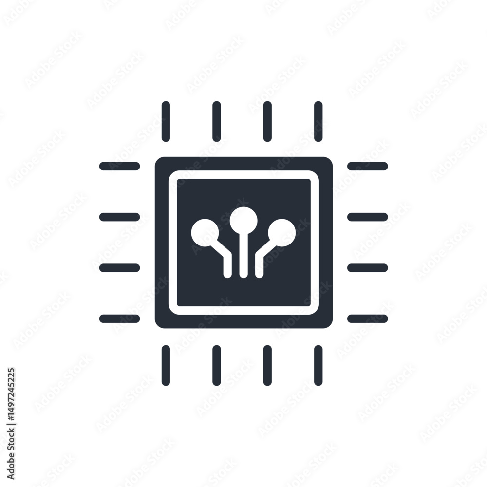 Poster artificial intelligence icon. vector.editable stroke.linear style sign for use web design,logo.symbo