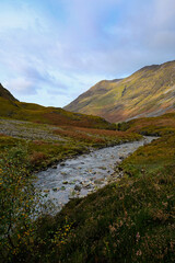 mountain landscape with lake