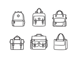 School Bag Simple Line Icons