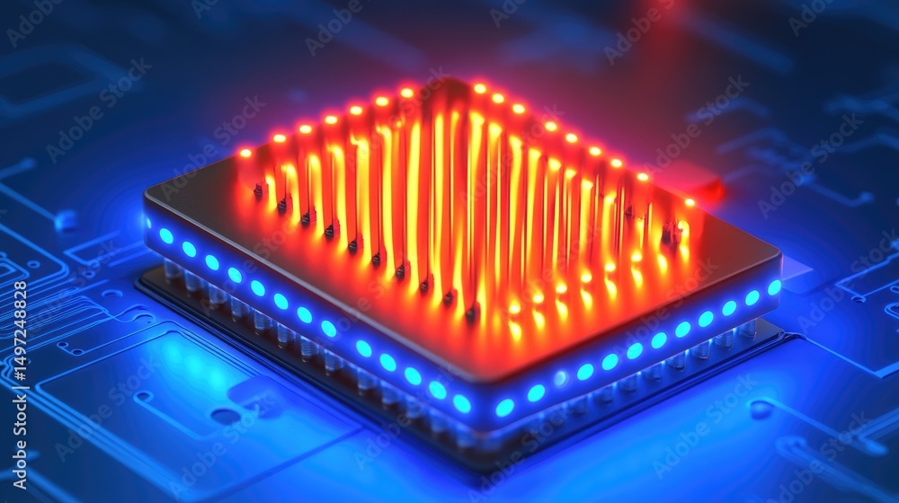 Poster neural engine processing unit displaying heat map of ai data interpretation