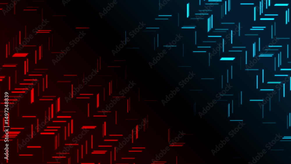 Poster red and blue geometric lines abstract technical modern background