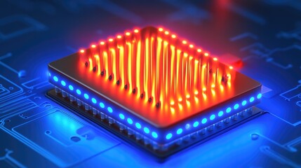 Neural engine processing unit displaying heat map of AI data interpretation