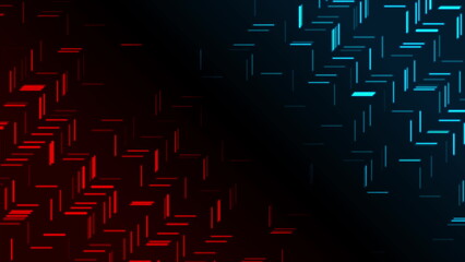 Red and blue geometric lines abstract technical modern background