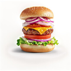 Delicious cheeseburger with fresh toppings best burger recipe fast food classic