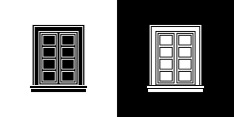 Window icon Vector in flat style. Collection silhouettes