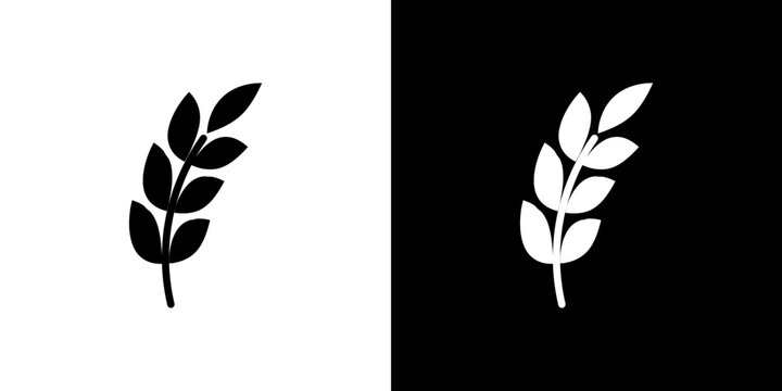 Wheat grain icon Vector in flat style. Collection silhouettes