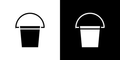 Water bucket icon Vector in flat style. Collection silhouettes