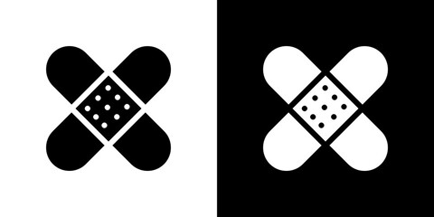 Band aid icon Vector in flat style. Collection silhouettes