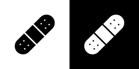 Band aid icon Vector in flat style. Collection silhouettes