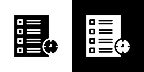 Timesheet icon Vector in flat style. Collection silhouettes
