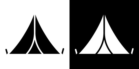 Tent icon Vector in flat style. Collection silhouettes