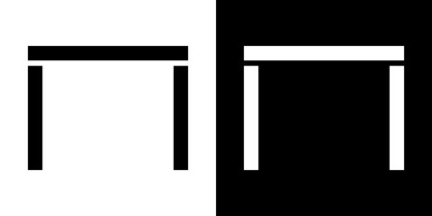 Table icon Vector in flat style. Collection silhouettes