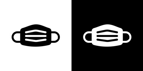 Surgical mask icon Vector in flat style. Collection silhouettes