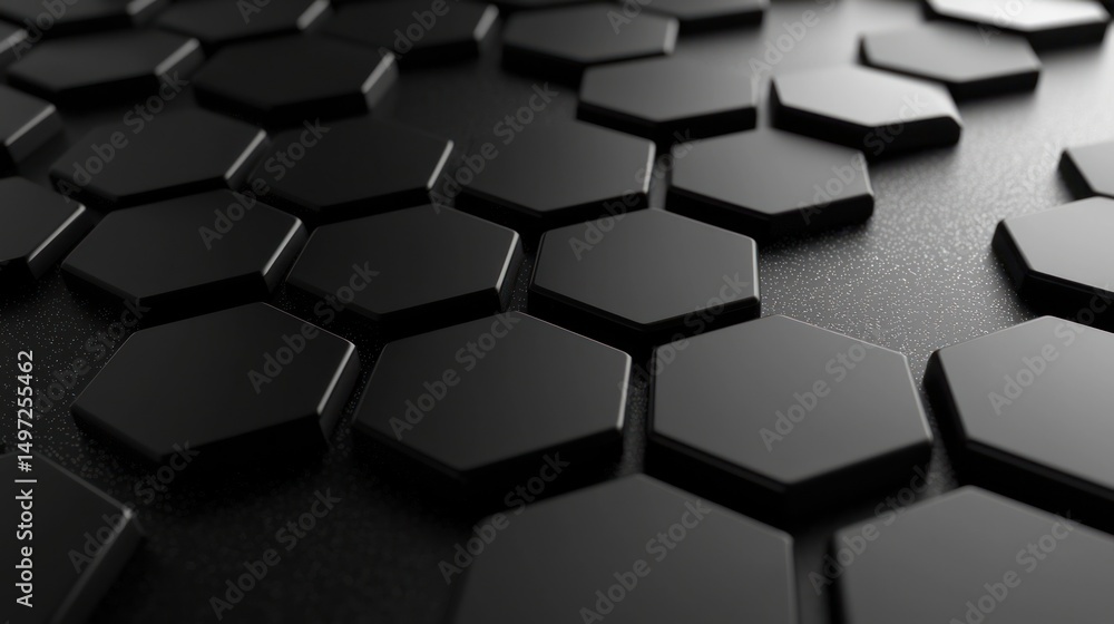 Poster abstract hexagon pattern: dark and geometric design