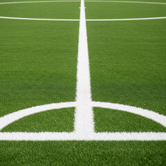 soccer field with green grass. white lines on sports field. green grass playground.