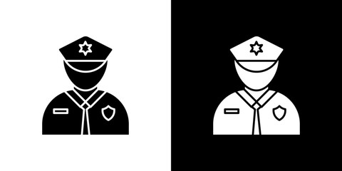 Police icon Vector in flat style. Collection silhouettes