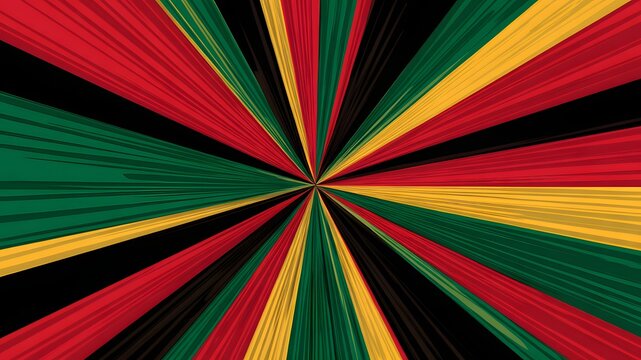 Abstract geometric background in Pan-African colors, June 19th juneteenth day, kwanzaa. Red, black, yellow and green colors. Africa Day.
