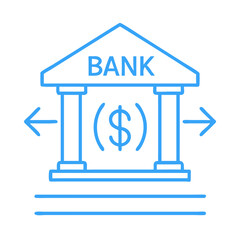 Bank financial transaction vector icon for money transfer and banking services online and offline use on transparent background