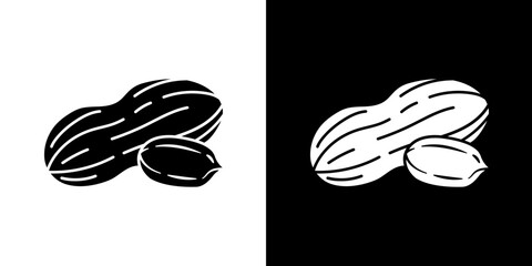 Peanut icon Vector in flat style. Collection silhouettes