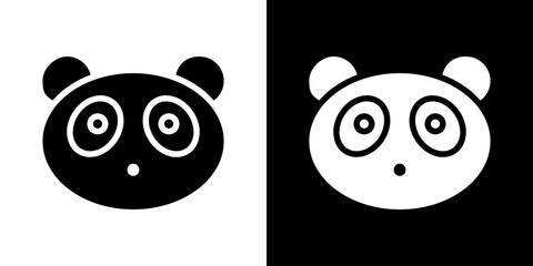 Panda icon Vector in flat style. Collection silhouettes