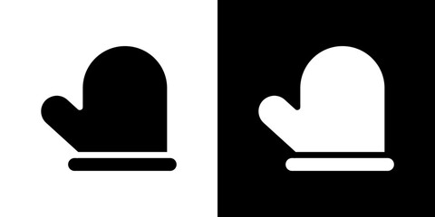 Oven mitt icon Vector in flat style. Collection silhouettes