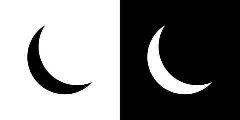 Moon icon Vector in flat style. Collection silhouettes