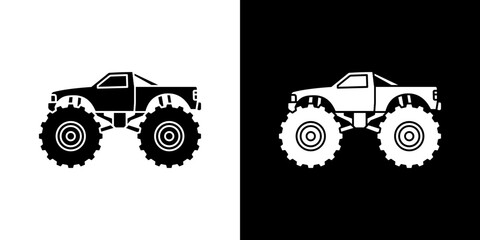 Monster truck icon Vector in flat style. Collection silhouettes © Zrobac