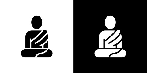 Monk icon Vector in flat style. Collection silhouettes