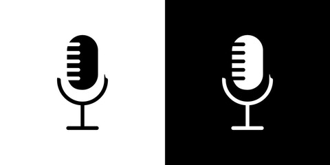 Microphone icon Vector in flat style. Collection silhouettes