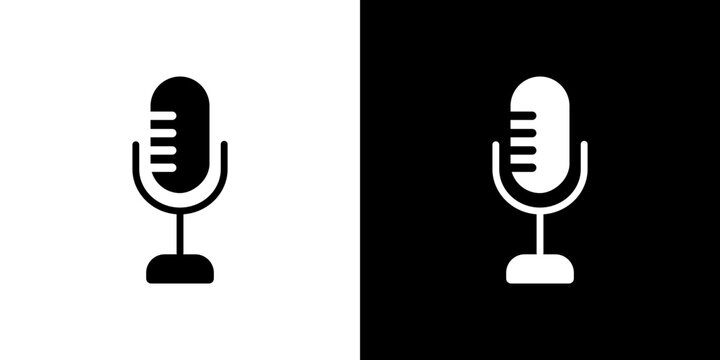 Microphone icon Vector in flat style. Collection silhouettes