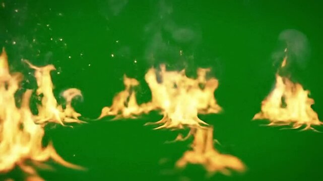 Realistic Scattered Fire with Smoke and Sparks &ndash; 3D Animated Loop with Alpha Channel in 32bit Apple ProRes HQ, Ready for NLE Drag-and-Drop Use