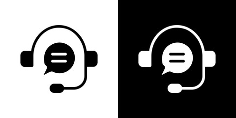 Live chat icon Vector in flat style. Collection silhouettes