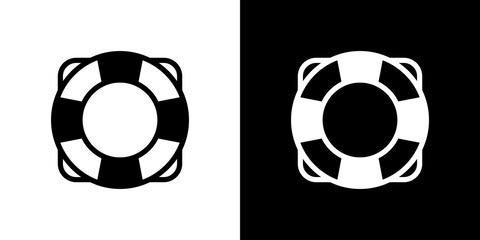 Life buoy icon Vector in flat style. Collection silhouettes
