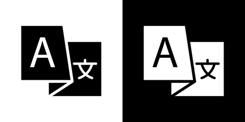 Language icon Vector in flat style. Collection silhouettes