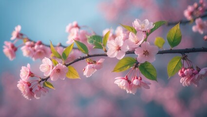 Obraz premium The blossom of cherry flowers