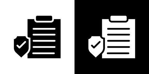 Insurance policy icon Vector in flat style. Collection silhouettes